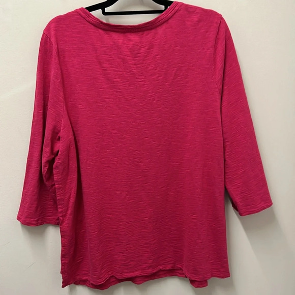 Chico's The Ultimate Tee Pink 3/4 Sleeve Top Women's XL Size 3 - Picture 7 of 9